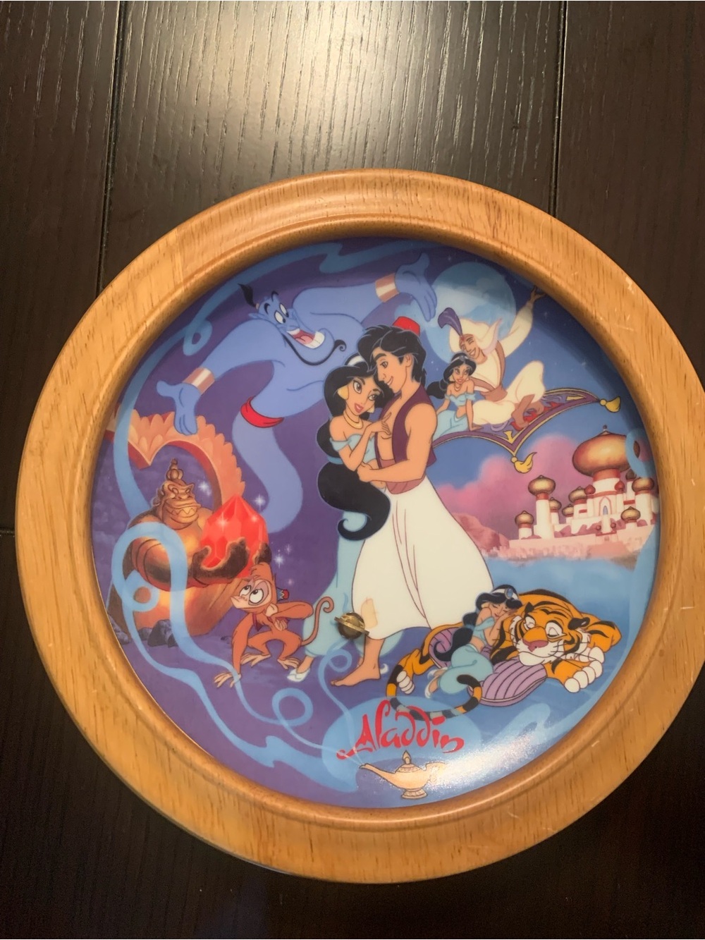The Bradford Exchange Disney’s Aladdin Musical Plate With Wooden Frame